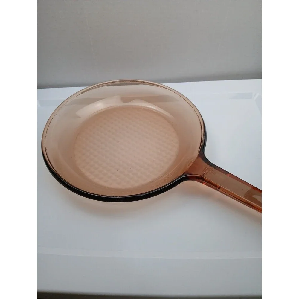 Pyrex Corning Visionware Amber Frying Pan, Waffle Bottom 10 Inch No Lid